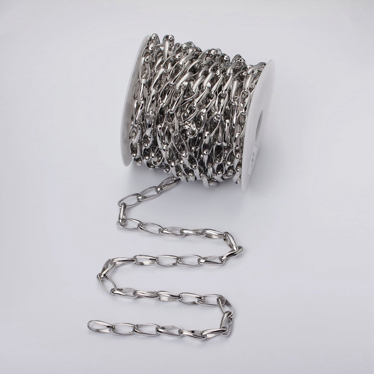 16k Gold Filled Geometric Twist Curved PaperClip Unfinished Chain by Yard in Gold & Silver | ROLL-1169 ROLL-1170 Clearance Pricing