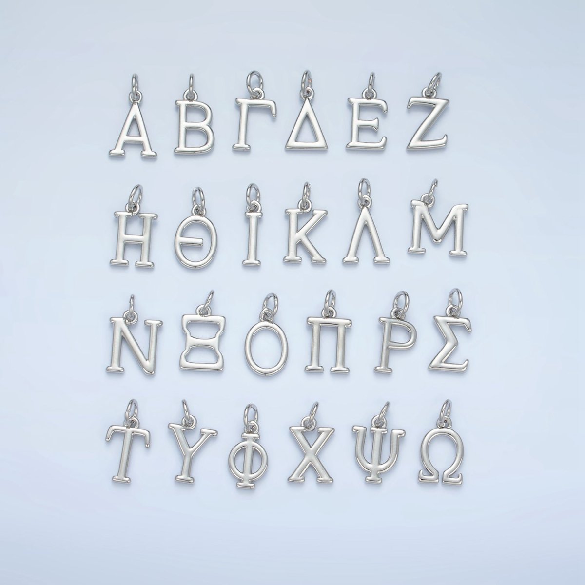 16K Gold Filled Greek Alphabet Personalized Charm in Gold & Silver | A1271 - A1294