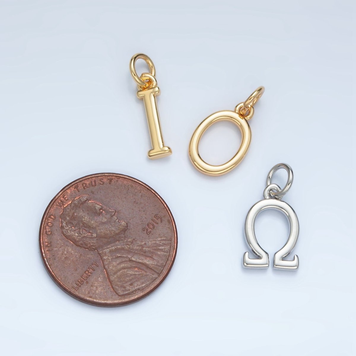 16K Gold Filled Greek Alphabet Personalized Charm in Gold & Silver | A1271 - A1294