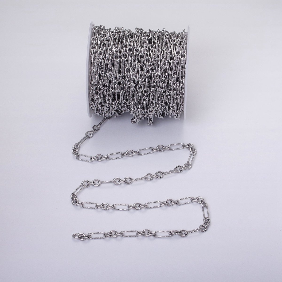 16K Gold Filled Hammered Figaro Long and Short Fancy Unfinished Chain by Yard in Gold & Silver | ROLL-1217 ROLL-1218 Clearance Pricing