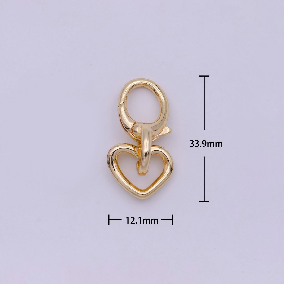 16K Gold Filled Heart Charm Holder with Lobster Clasp K-205 - DLUXCA