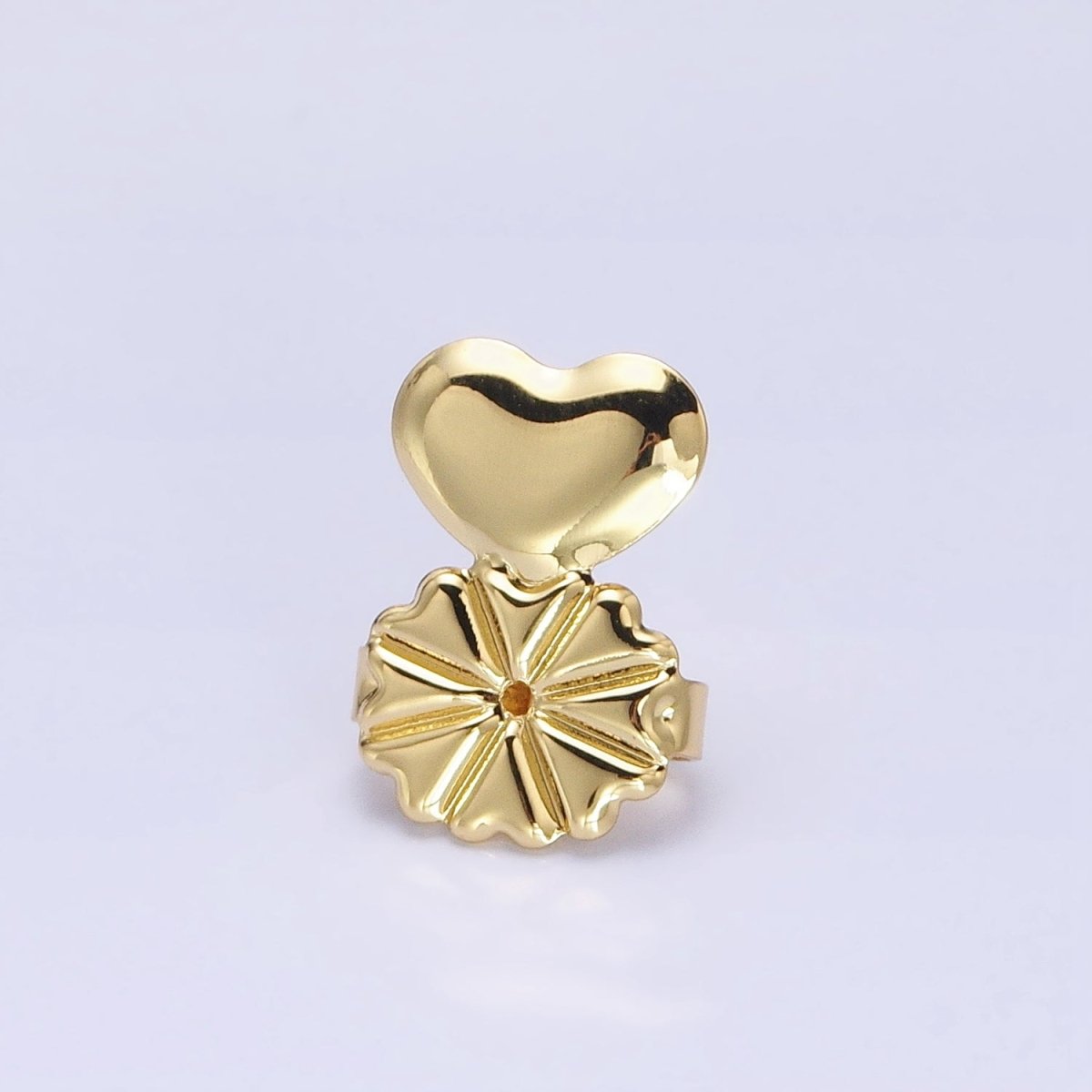 16K Gold Filled Heart Flower Earrings Back Lifter Stabilizer Supply Magic Earring Back Lifter in Gold & Silver | Z-338 Z-339