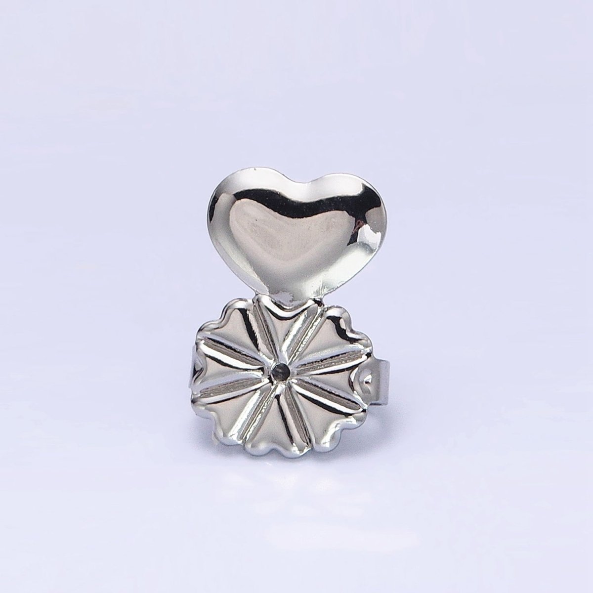 16K Gold Filled Heart Flower Earrings Back Lifter Stabilizer Supply Magic Earring Back Lifter in Gold & Silver | Z-338 Z-339