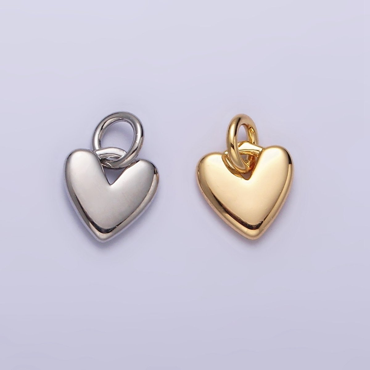 16K Gold Filled Heart Mini Add-On Charm in Gold & Silver | AC-1342 AC-1343