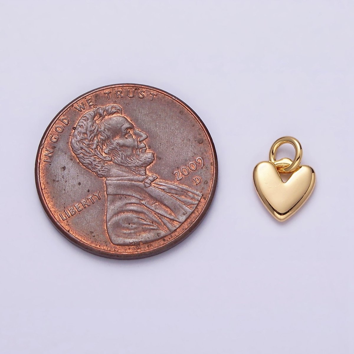 16K Gold Filled Heart Mini Add-On Charm in Gold & Silver | AC-1342 AC-1343