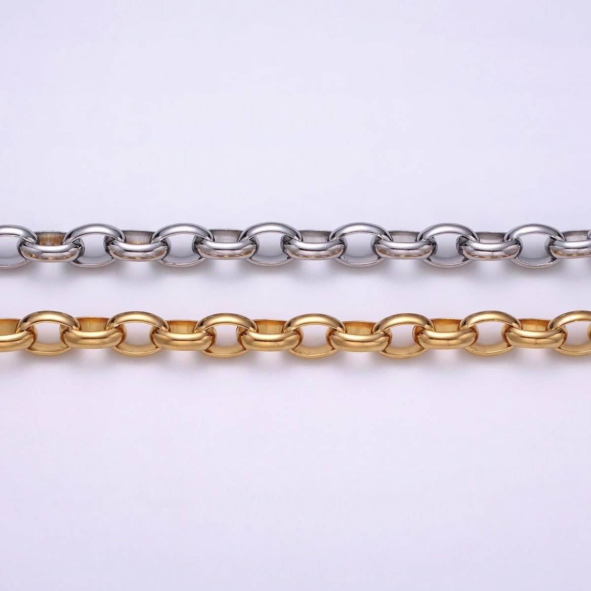16K Gold Filled Large Chunky Gold, Silver Oval Chain, Thick Link Chain by the Yard Wholesale Chain Jewelry Supplies | ROLL-1273 ROLL-1274 Clearance Pricing