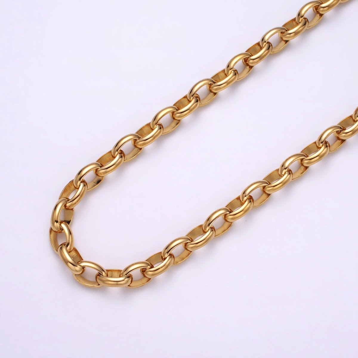 16K Gold Filled Large Chunky Gold, Silver Oval Chain, Thick Link Chain by the Yard Wholesale Chain Jewelry Supplies | ROLL-1273 ROLL-1274 Clearance Pricing