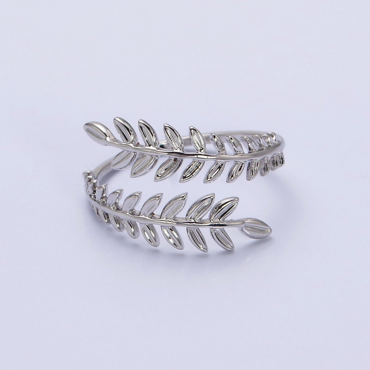 16K Gold Filled Leaf Palm Olive Paddy Wheat Open Ring in Gold & Silver | O-1625 O-1626
