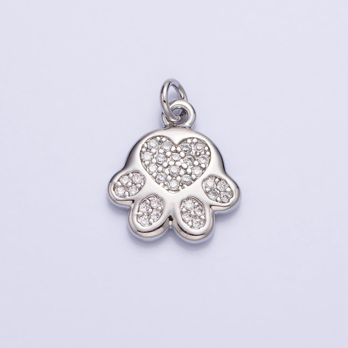 16K Gold Filled Mini Heart Pawprint Pet Animal Add-On Charm in Gold & Silver | AC1040 AC1041