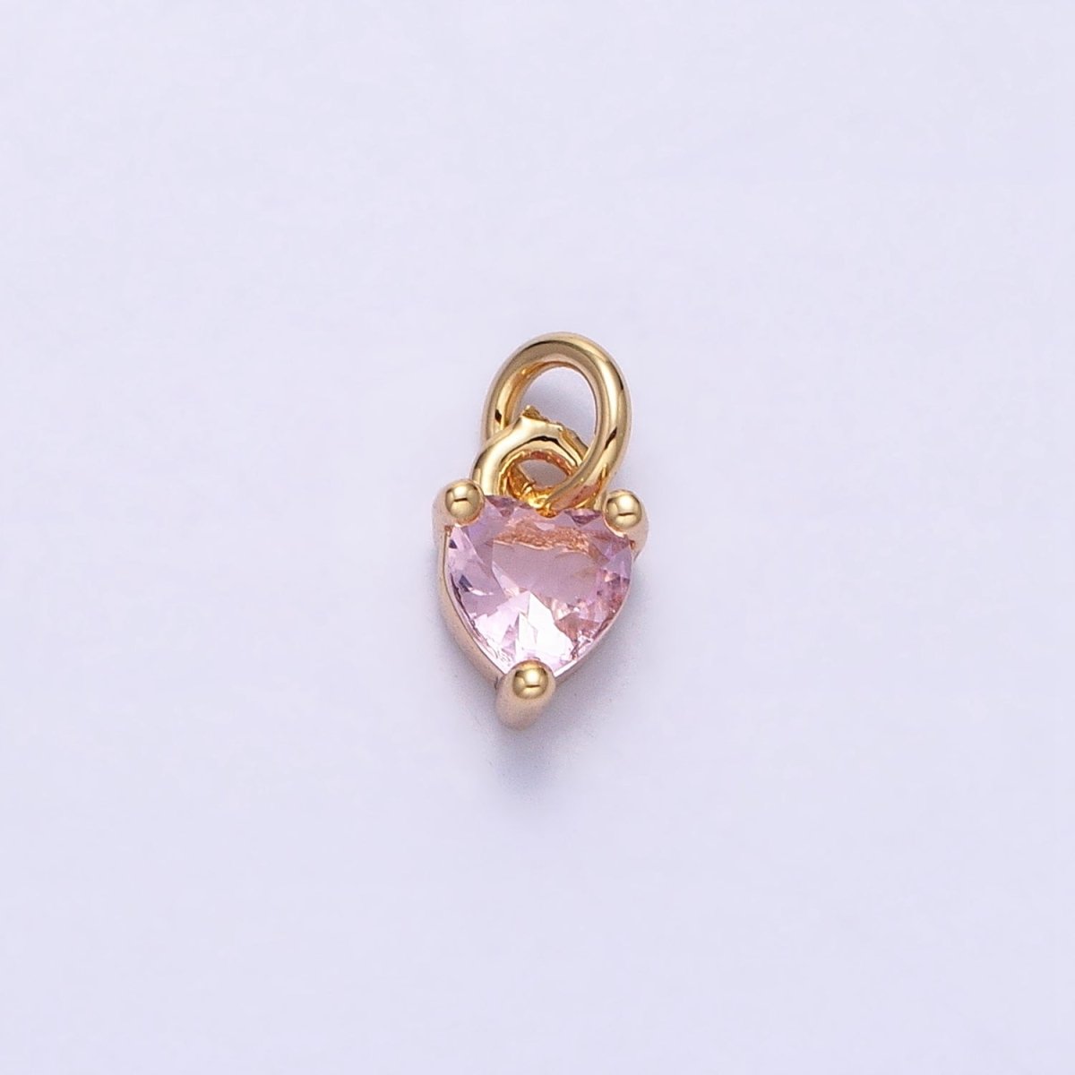 16K Gold Filled Mini Heart Pink CZ Add-On Valentine Charm in Gold & Silver | AC1183 AC1184