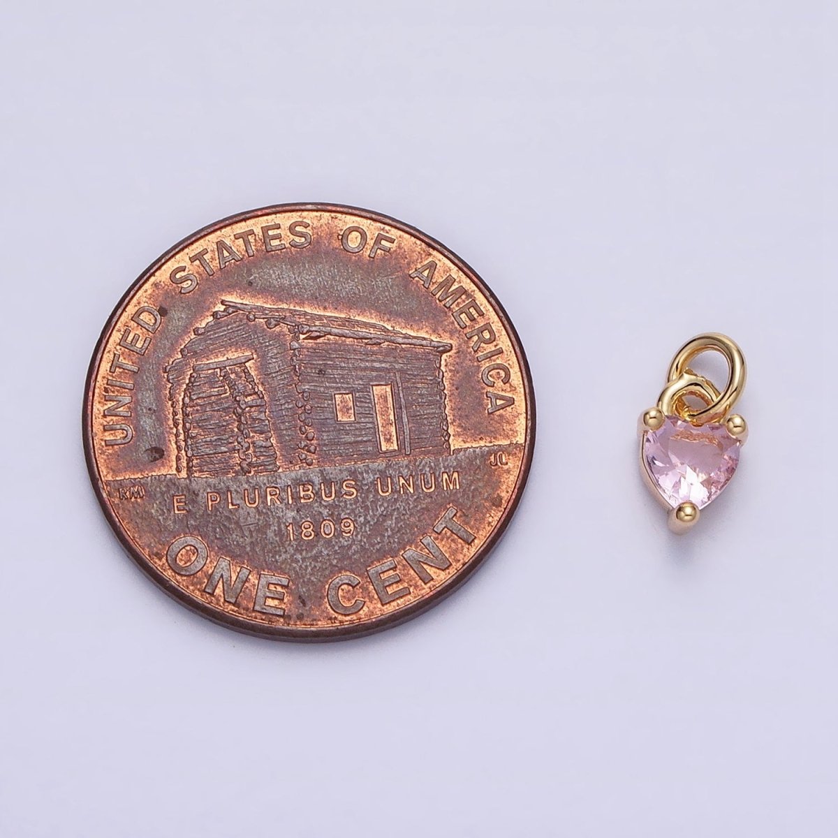 16K Gold Filled Mini Heart Pink CZ Add-On Valentine Charm in Gold & Silver | AC1183 AC1184