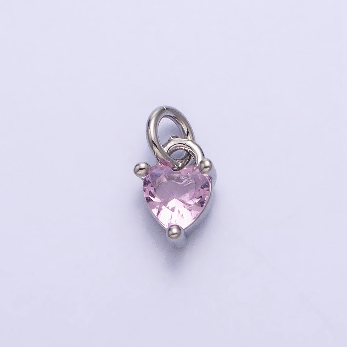 16K Gold Filled Mini Heart Pink CZ Add-On Valentine Charm in Gold & Silver | AC1183 AC1184