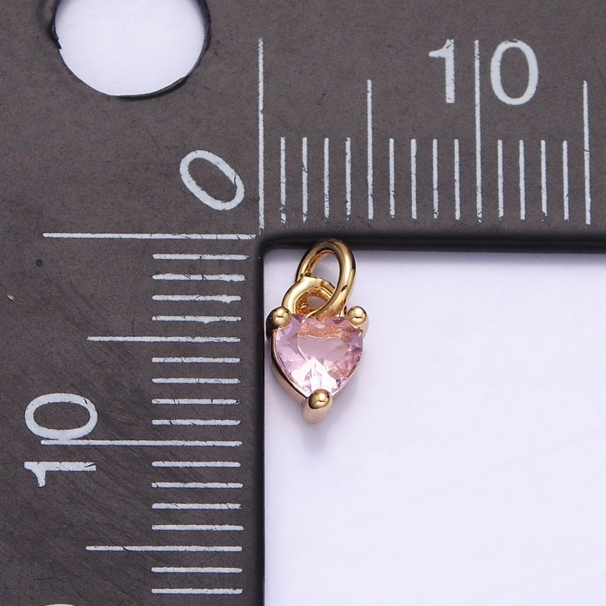 16K Gold Filled Mini Heart Pink CZ Add-On Valentine Charm in Gold & Silver | AC1183 AC1184