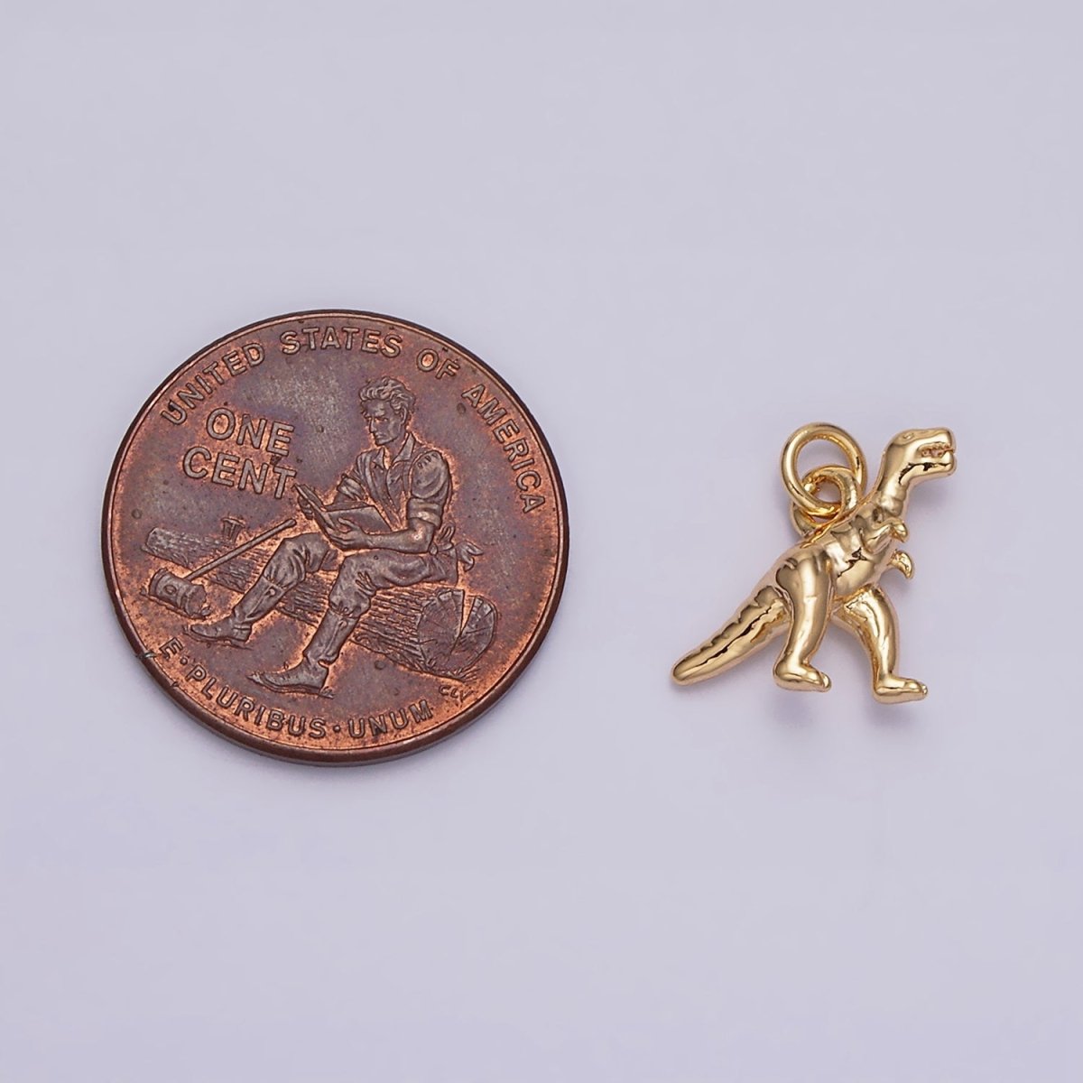 16K Gold Filled Mini T-Rex Dinosaurs Add-On Charm in Gold & Silver | AC-1125 AC-1126
