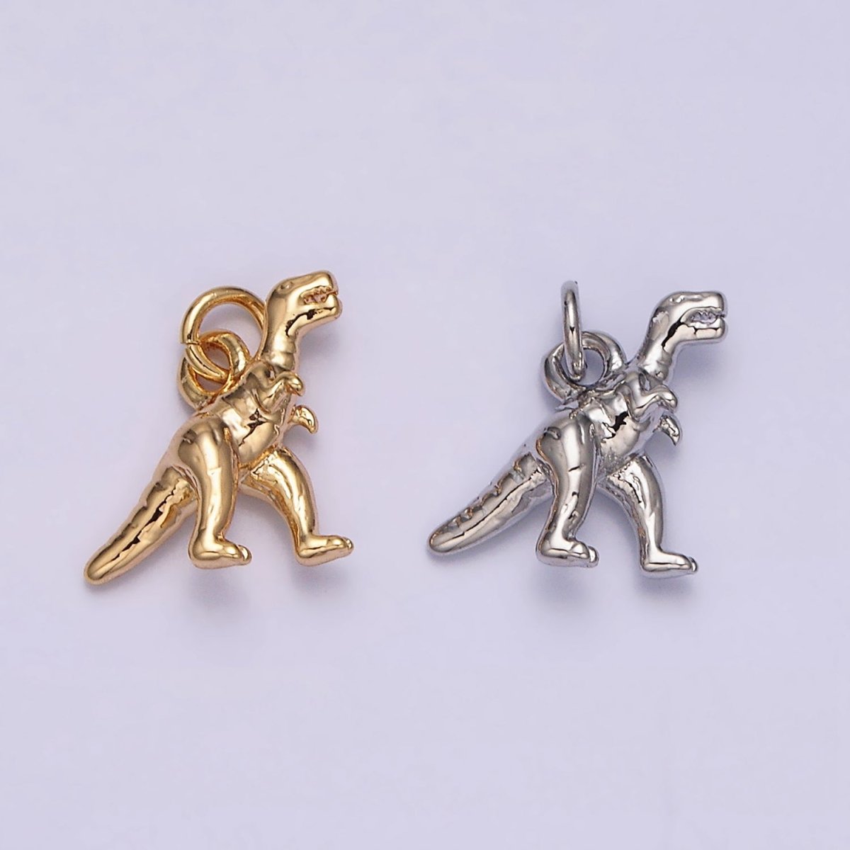 16K Gold Filled Mini T-Rex Dinosaurs Add-On Charm in Gold & Silver | AC-1125 AC-1126