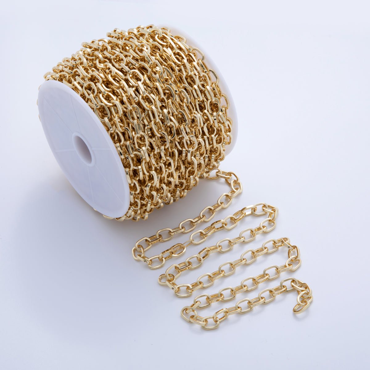 16K Gold Filled Minimalist Cable Unfinished Chain by Yard | Roll - 1589 - DLUXCA