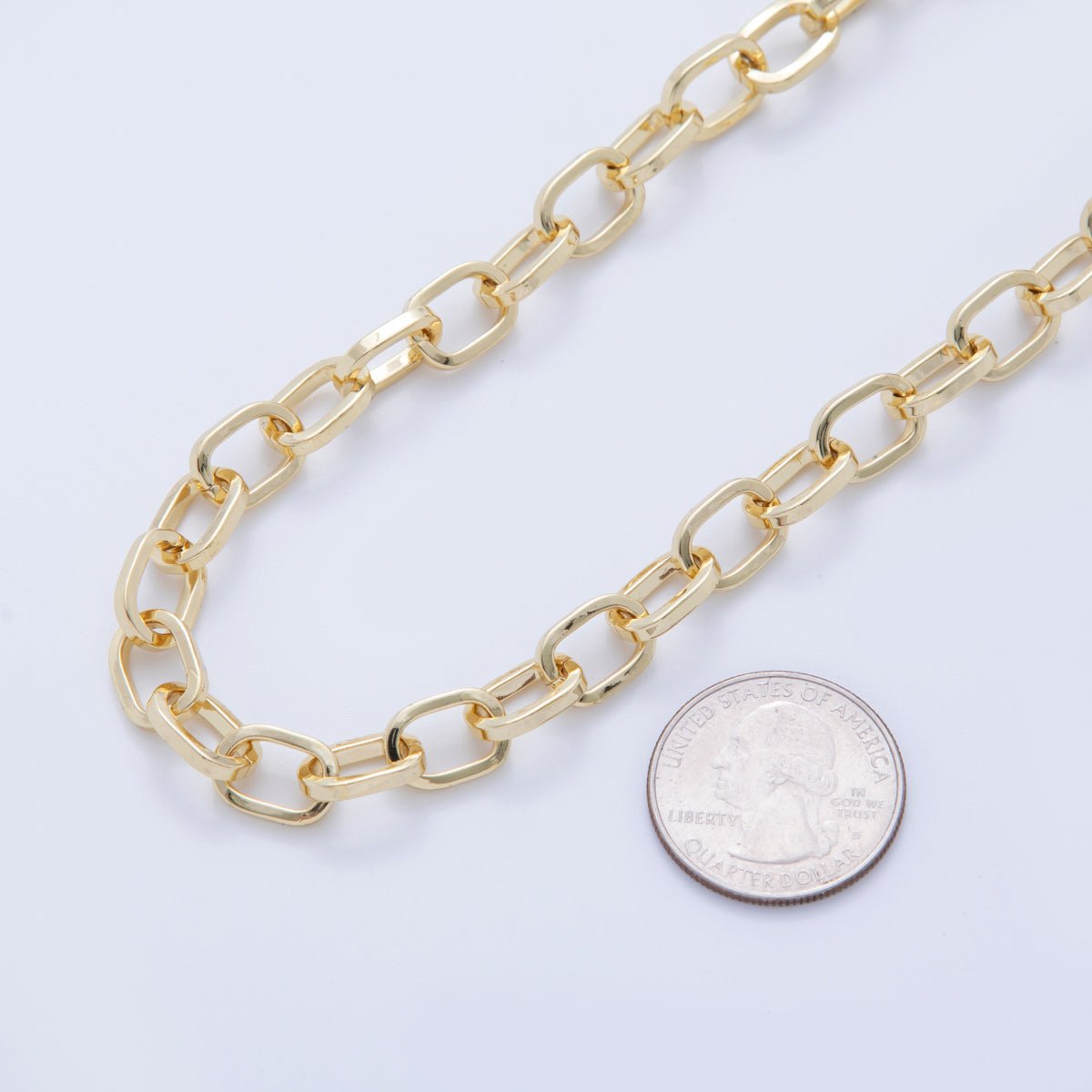 16K Gold Filled Minimalist Cable Unfinished Chain by Yard | Roll - 1589 - DLUXCA