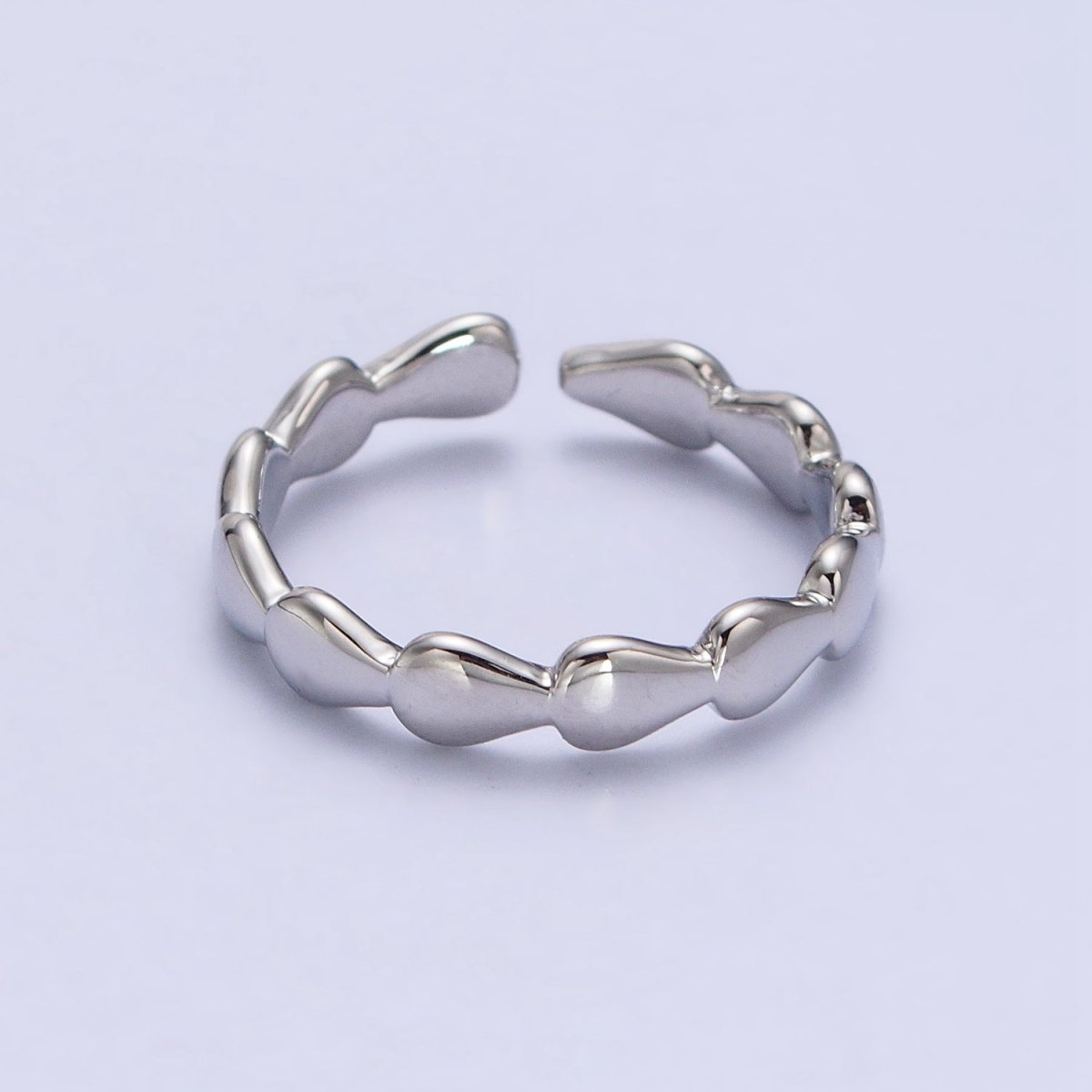 16K Gold Filled Molten Drop Geometric Sideway Minimalist Ring in Gold & Silver | O-643 R-164