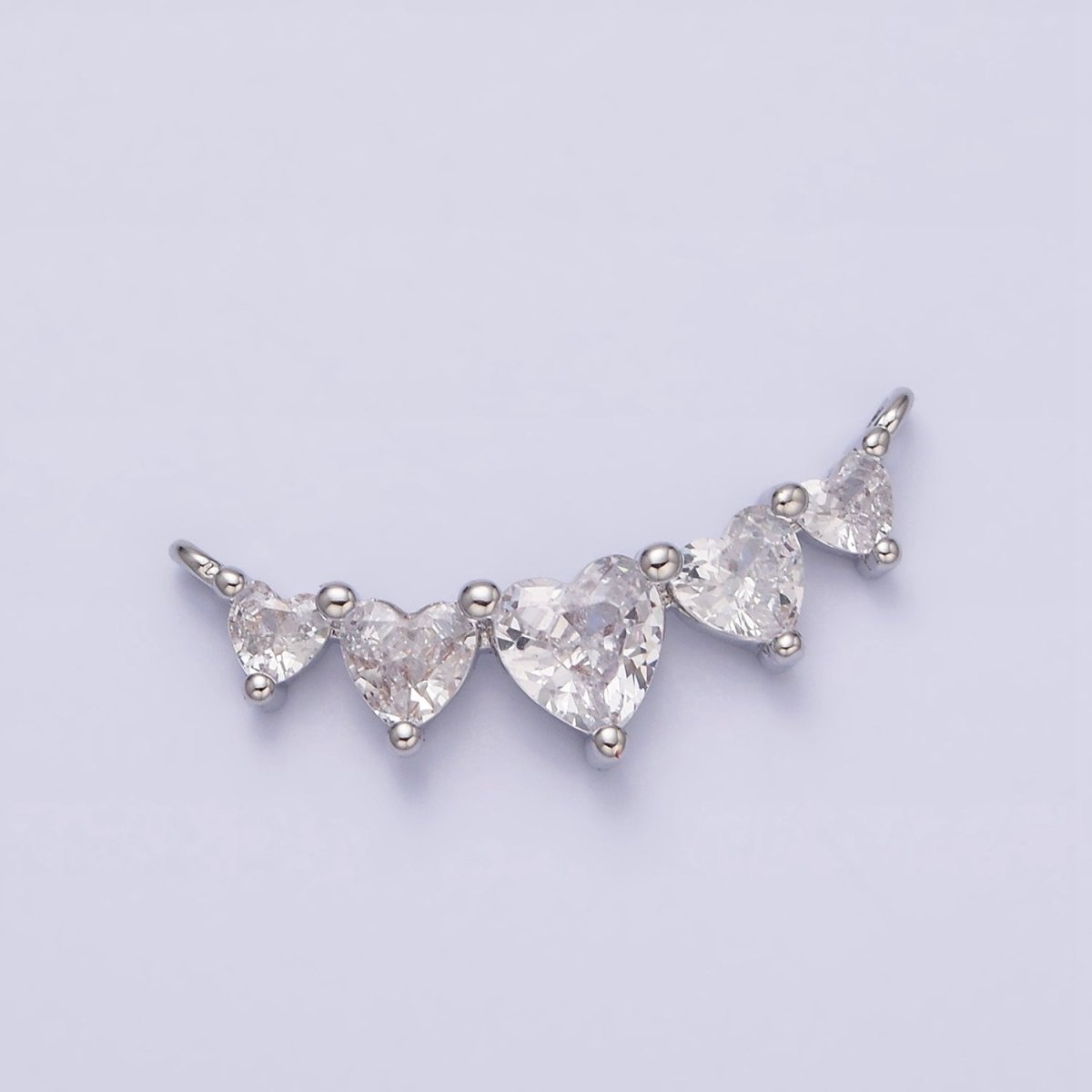 16K Gold Filled Multiple Heart Clear CZ Lined in Gold & Silver | Y-902