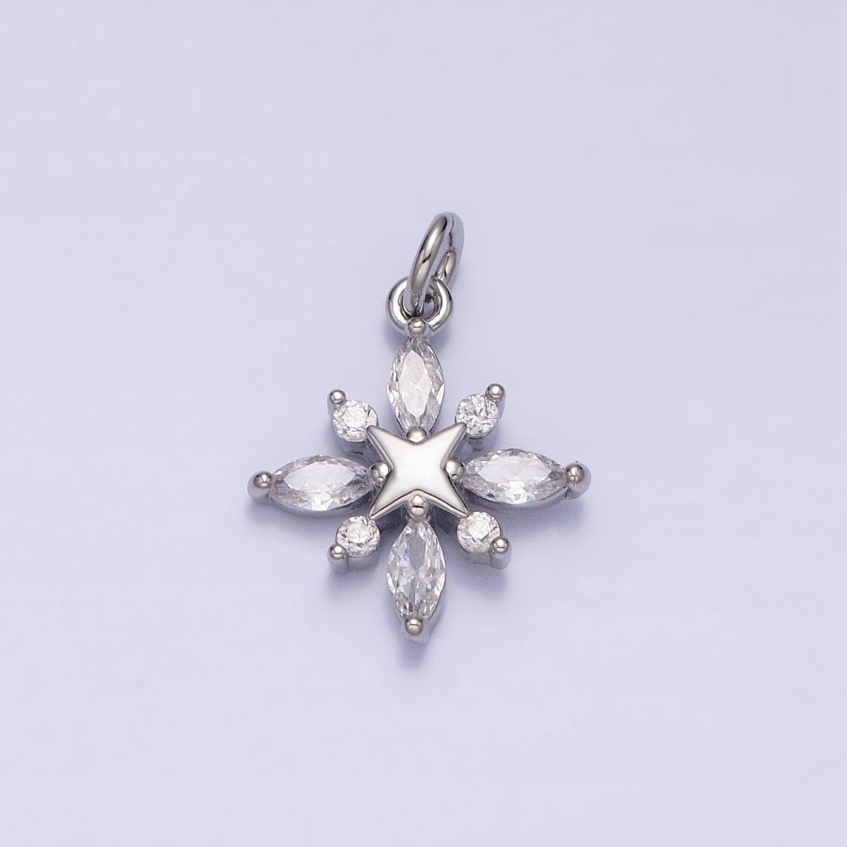16K Gold Filled North Star Clear Marquise CZ Add-On Celestial Charm in Gold & Silver | AC1241 AC1242