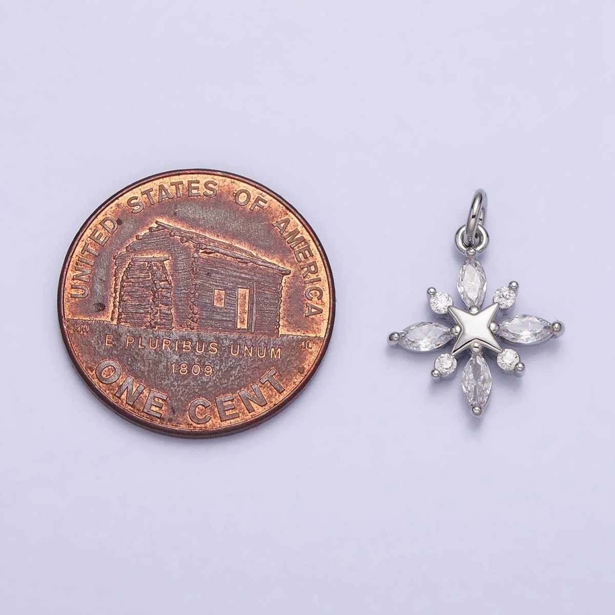 16K Gold Filled North Star Clear Marquise CZ Add-On Celestial Charm in Gold & Silver | AC1241 AC1242