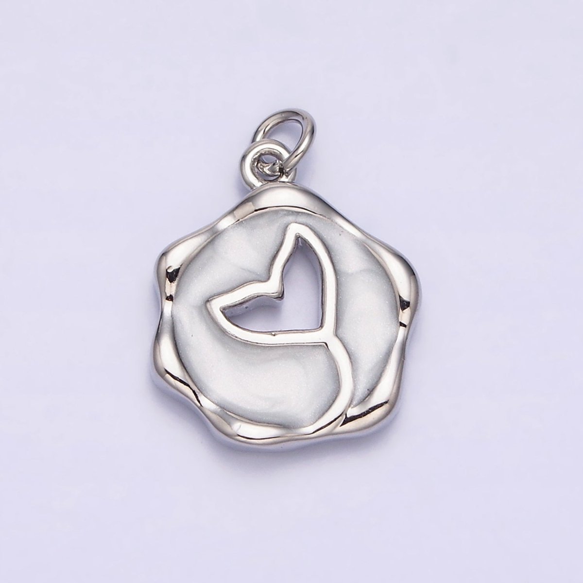 16K Gold Filled Ocean Whale Tail White, Pink, Blue Sparkly Enamel Stamped Charm | AC1093 - AC1098