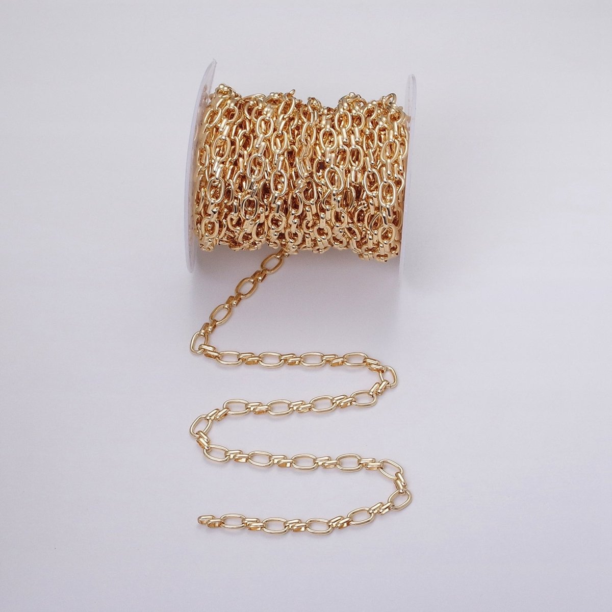 16K Gold Filled Oval Link Chain Chunky Unfinished Chain by Yard for Handmade Supply 6.1mm | ROLL-1313 ROLL-1314 Clearance Pricing