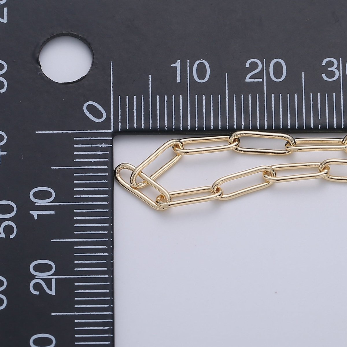 16K Gold Filled PAPER CLIP Chain for Necklace Bracelet Anklet Component Supply by Yard, Oval Link Chain | ROLL-299 Overstock Pricing - DLUXCA