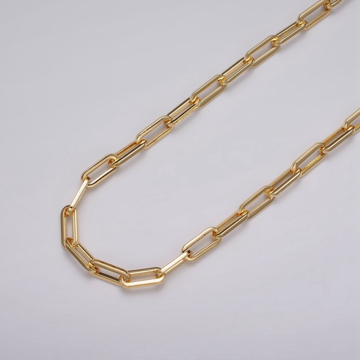 16k Gold Filled Paper Clip Unfinished 5.5mm  Chain Gold & Silver | ROLL-1149 ROLL-1150 Clearance Pricing