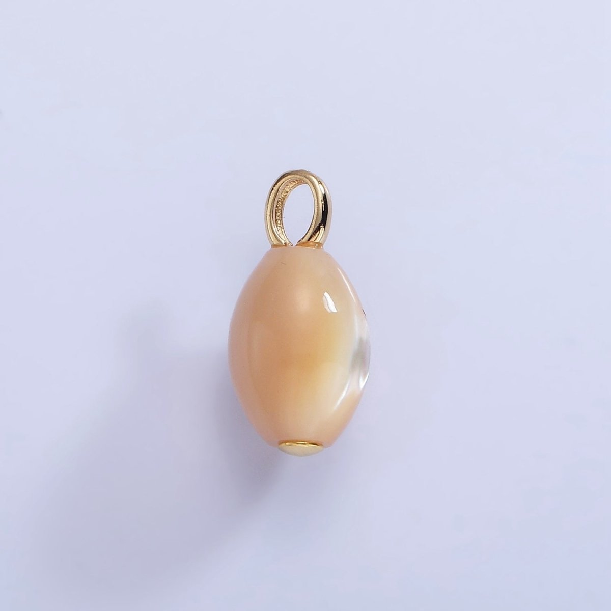 16K Gold Filled Peach Shell Pearl Sphere Drop Pendant | P1587 - DLUXCA