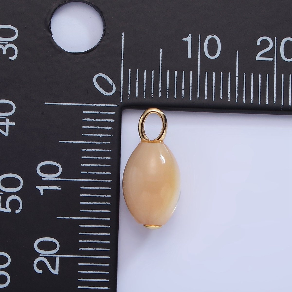 16K Gold Filled Peach Shell Pearl Sphere Drop Pendant | P1587 - DLUXCA