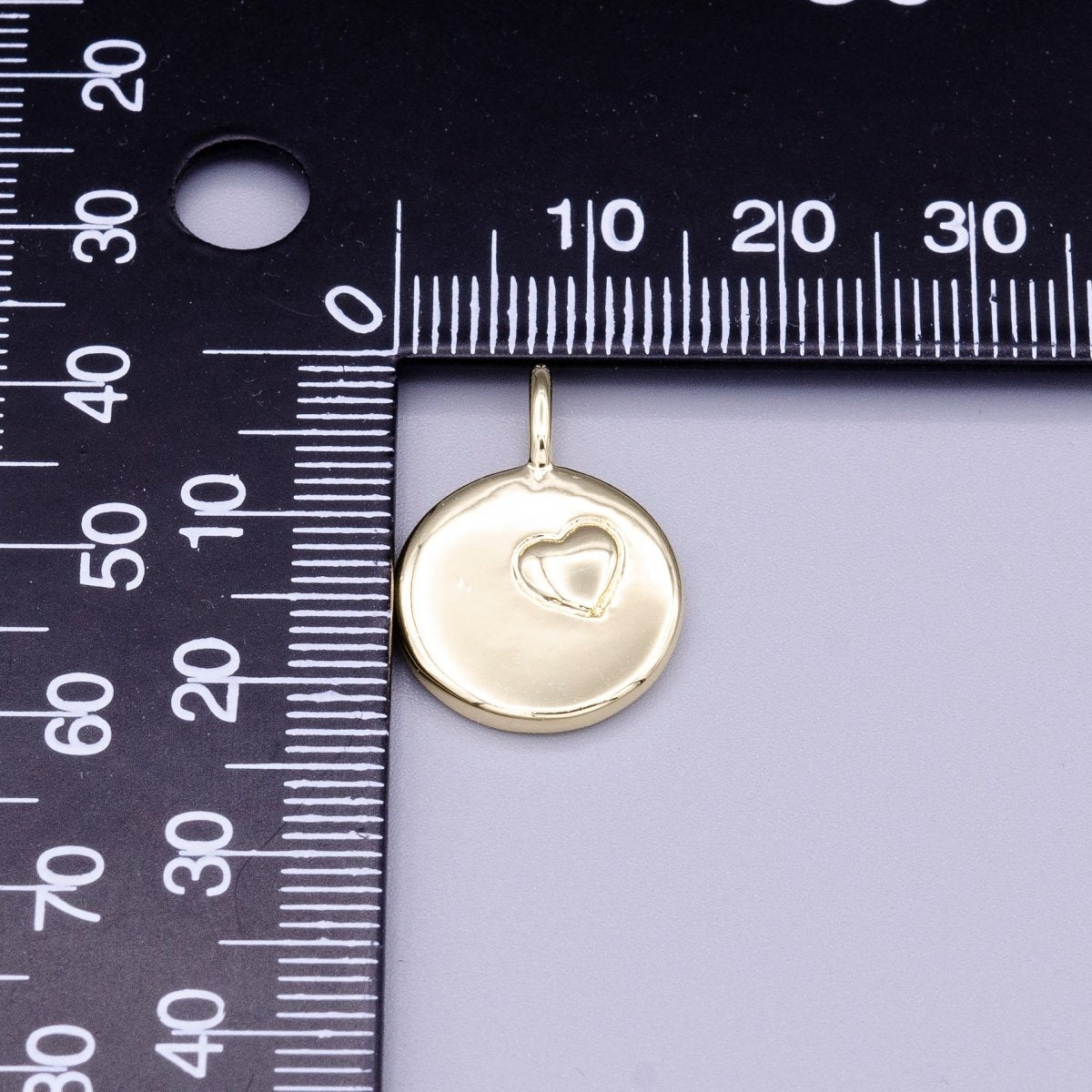 16K Gold Filled Puffed Heart Round Charm in Gold & Silver | AC1181 AC1182