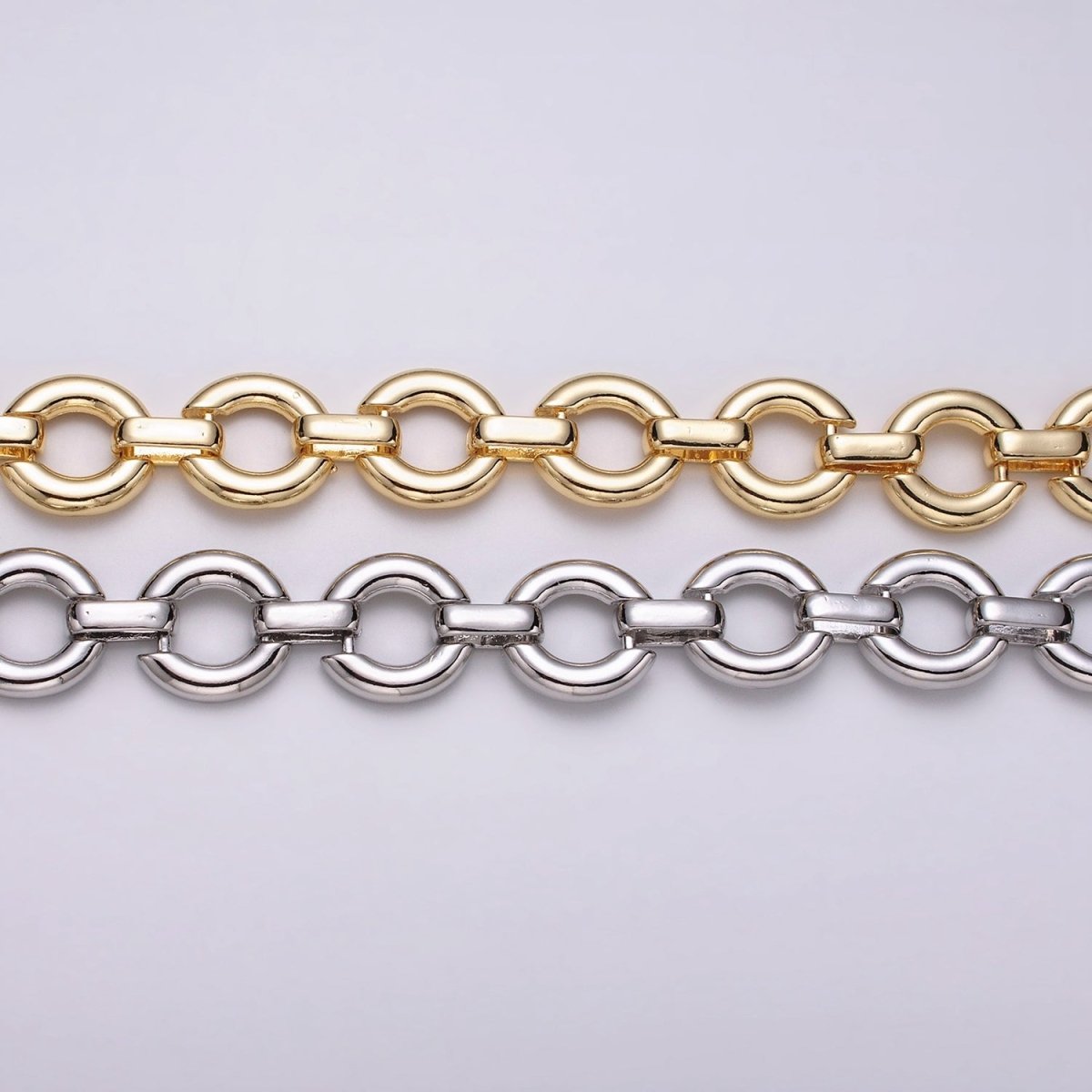 16K Gold Filled Round Cable Chain Chain, Silver Unique Chain by Yard for Jewelry Making Supply | ROLL-1317 ROLL-1318 Clearance Pricing