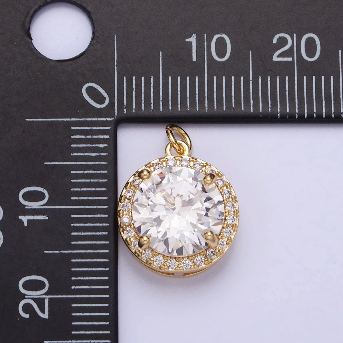 16K Gold Filled Round Clear Micro Paved CZ Add-On Charm in Gold & Silver | AC391 AC392