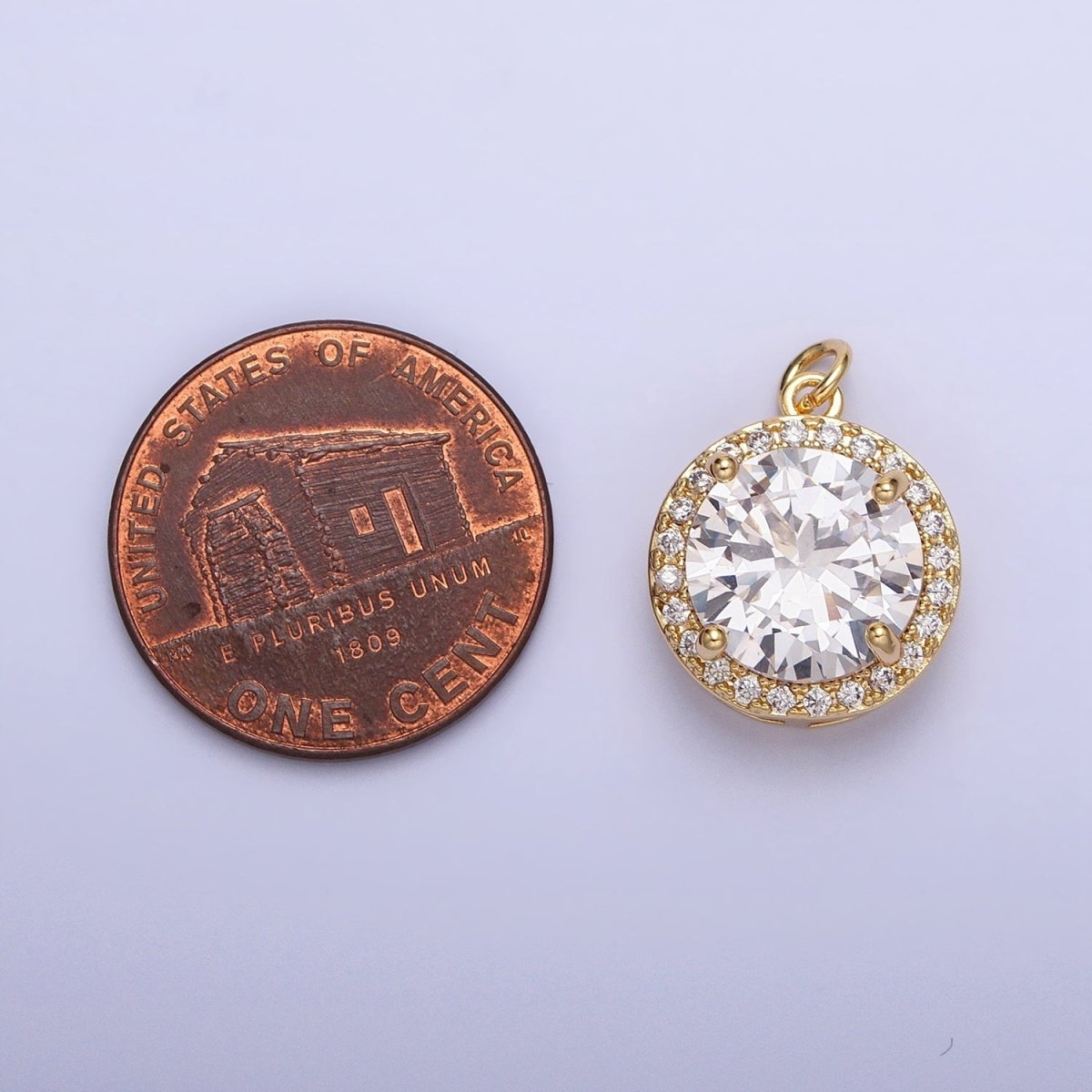 16K Gold Filled Round Clear Micro Paved CZ Add-On Charm in Gold & Silver | AC391 AC392
