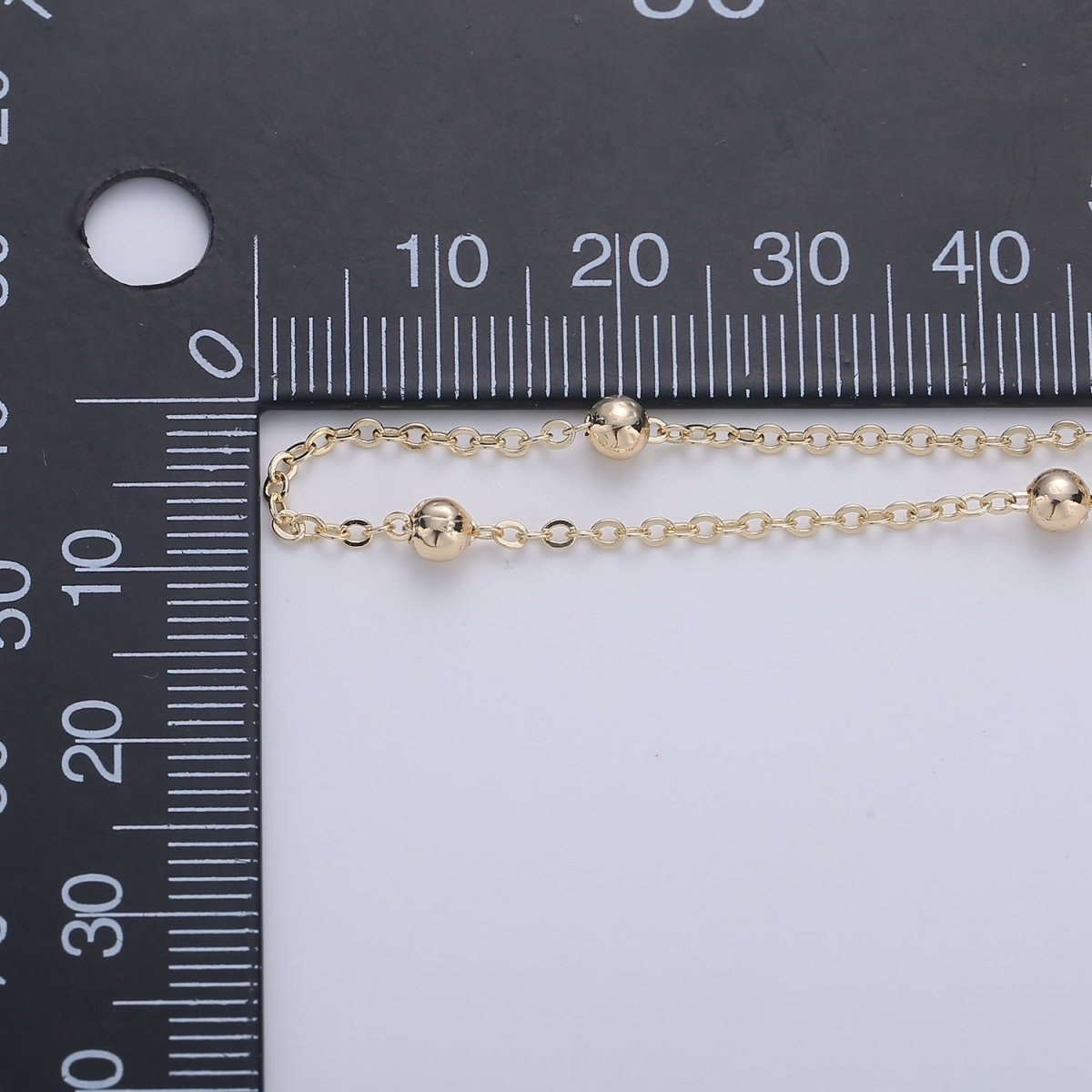 16K Gold Plate Satellite Chain - Gold Plate Beaded Chain - Satellite Chain By the Yard - Bead chain - Gold Rosary Chain | ROLL-298