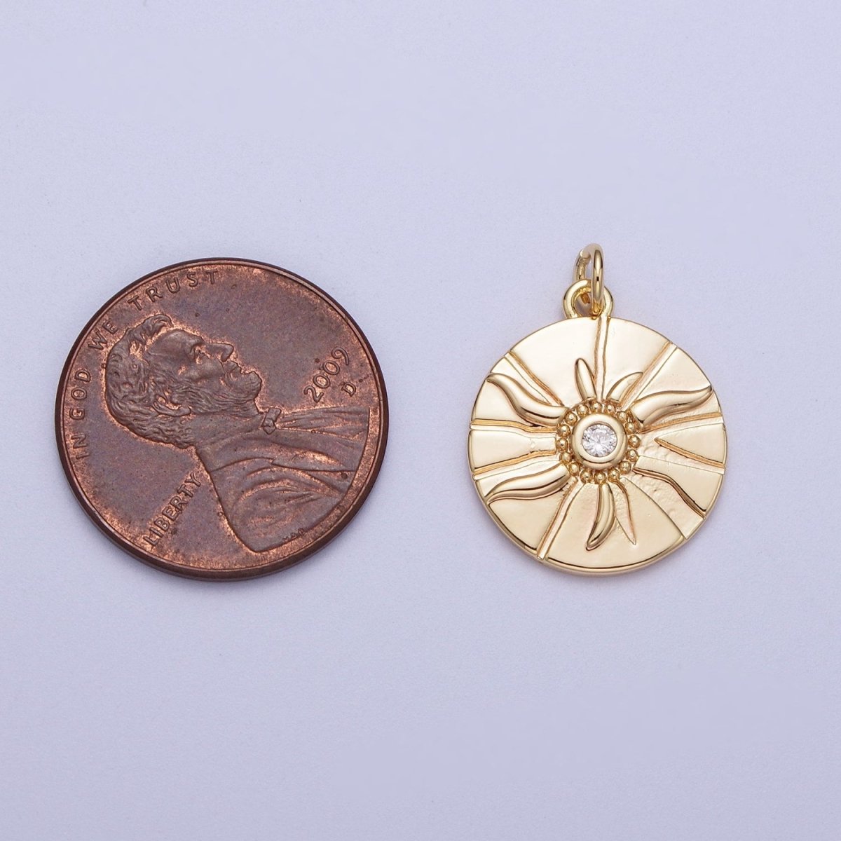 16K Gold Filled sun charm Dainty Bohemian sun charm for bracelet necklace pendant | A-154 - DLUXCA