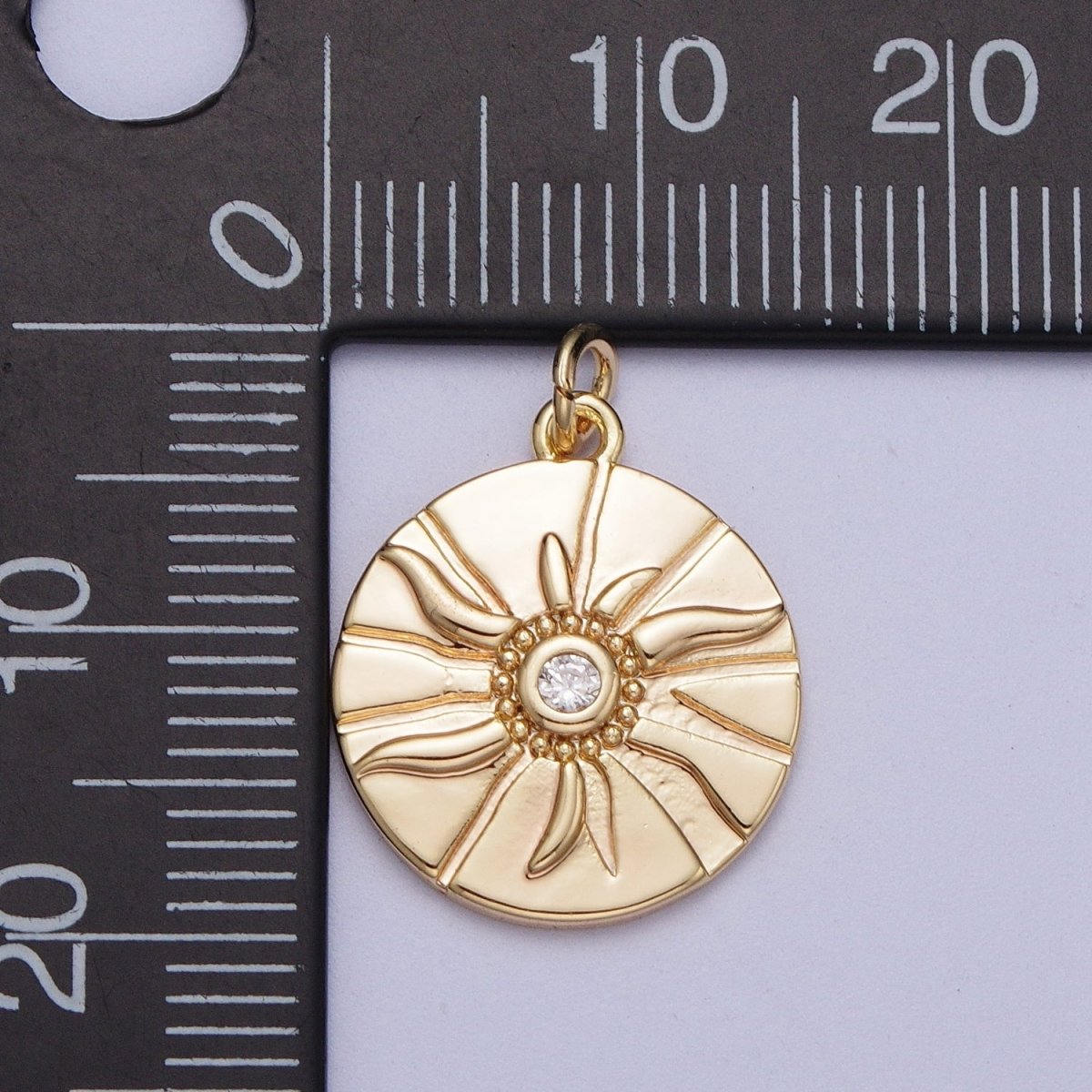 16K Gold Filled sun charm Dainty Bohemian sun charm for bracelet necklace pendant | A-154 - DLUXCA