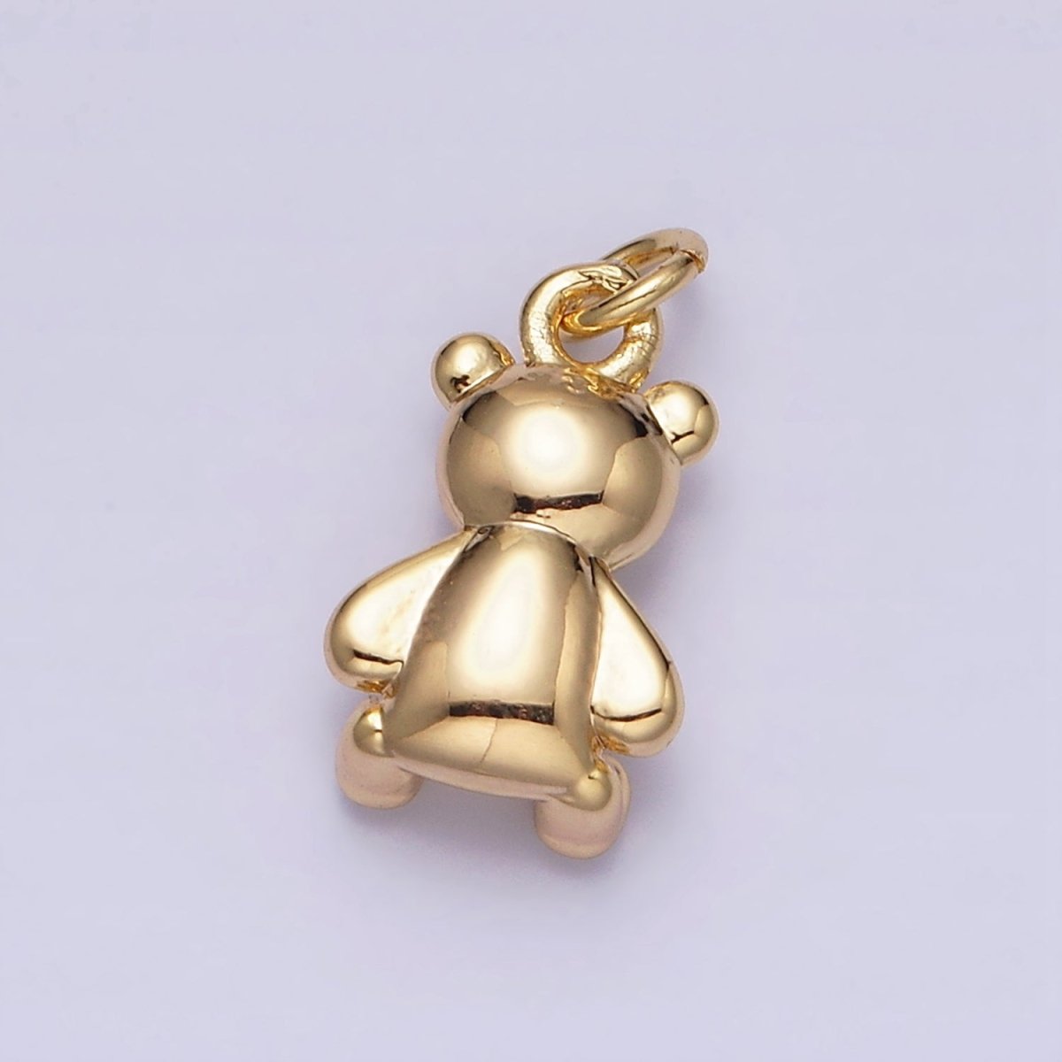 16K Gold Filled Teddy Bear Sitting Animal Add-On Charm in Gold & Silver | AC1294 AC1295