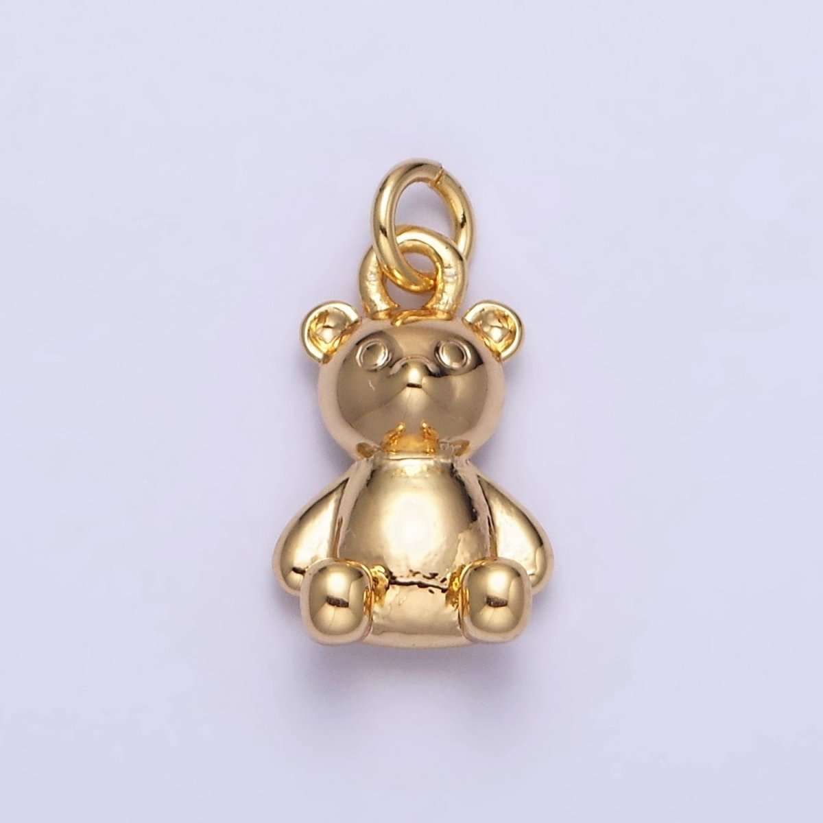 16K Gold Filled Teddy Bear Sitting Animal Add-On Charm in Gold & Silver | AC1294 AC1295