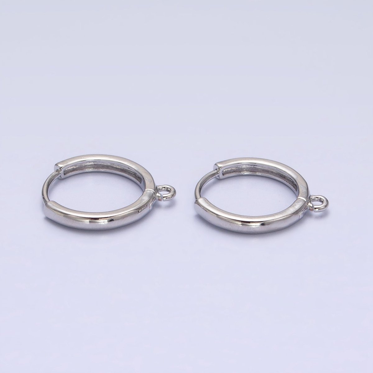 16K Gold Filled Thin 15.5mm Huggie Hoop Open Loop Earrings Supply in Silver & Gold | Z-210 Z-221