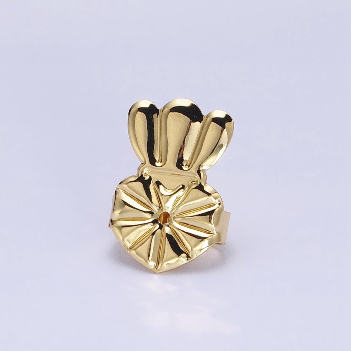 16K Gold Filled Triple Crown Heart Flower Earrings Back Lifter Stabilizer Supply in Gold & Silver | Z-336 Z-337