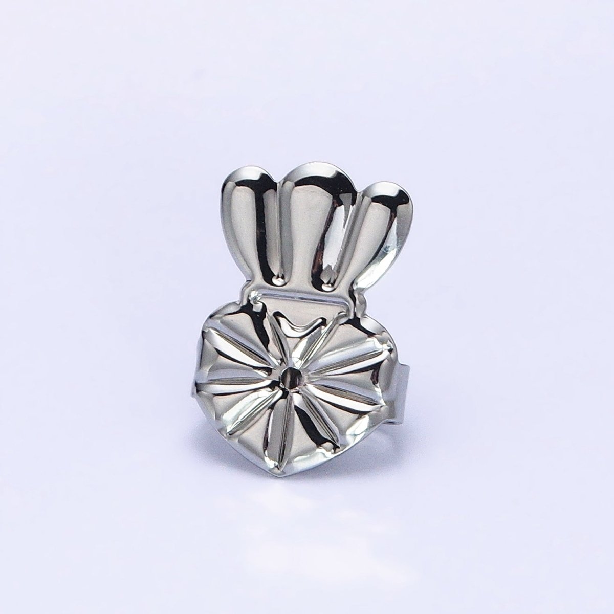 16K Gold Filled Triple Crown Heart Flower Earrings Back Lifter Stabilizer Supply in Gold & Silver | Z-336 Z-337