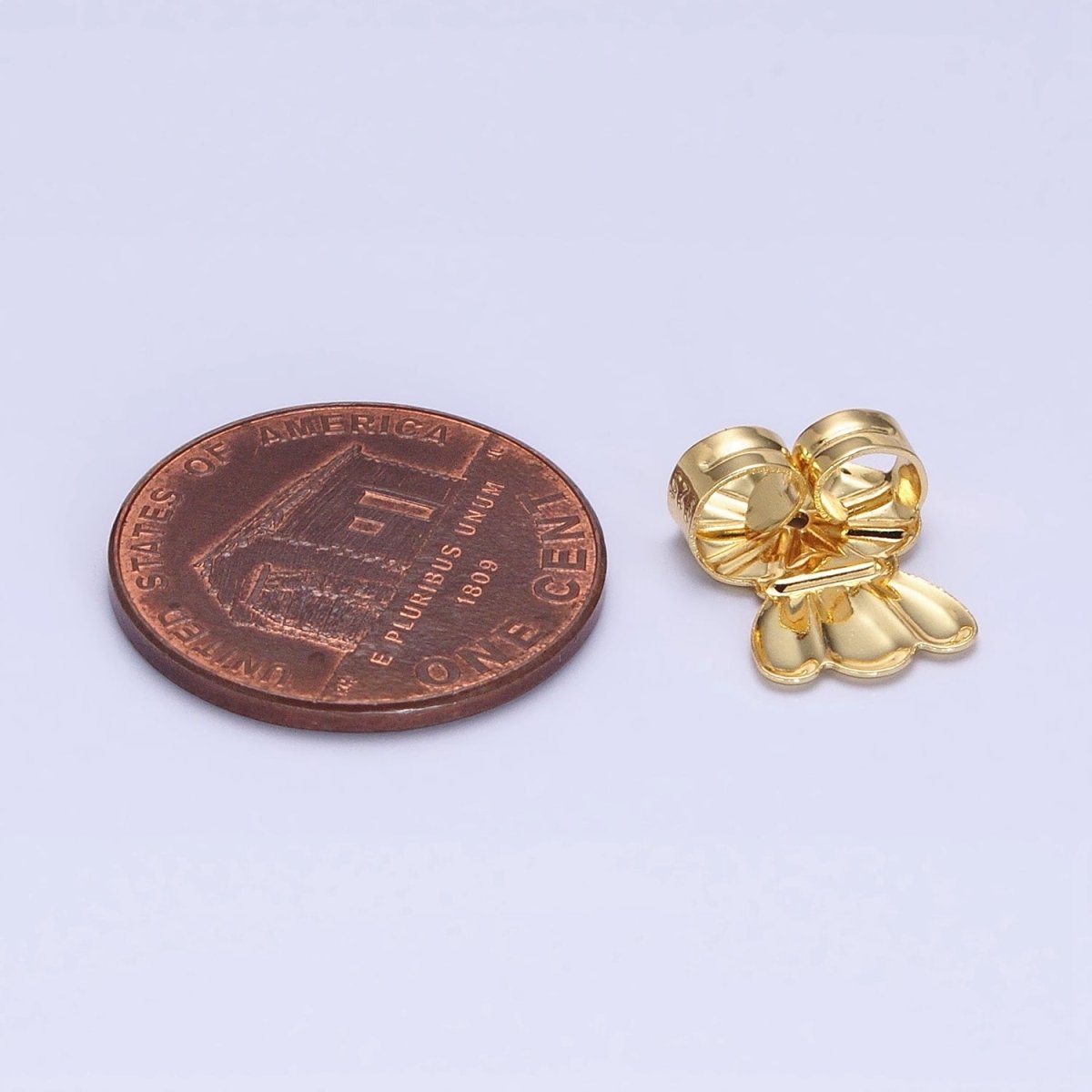 16K Gold Filled Triple Crown Heart Flower Earrings Back Lifter Stabilizer Supply in Gold & Silver | Z-336 Z-337