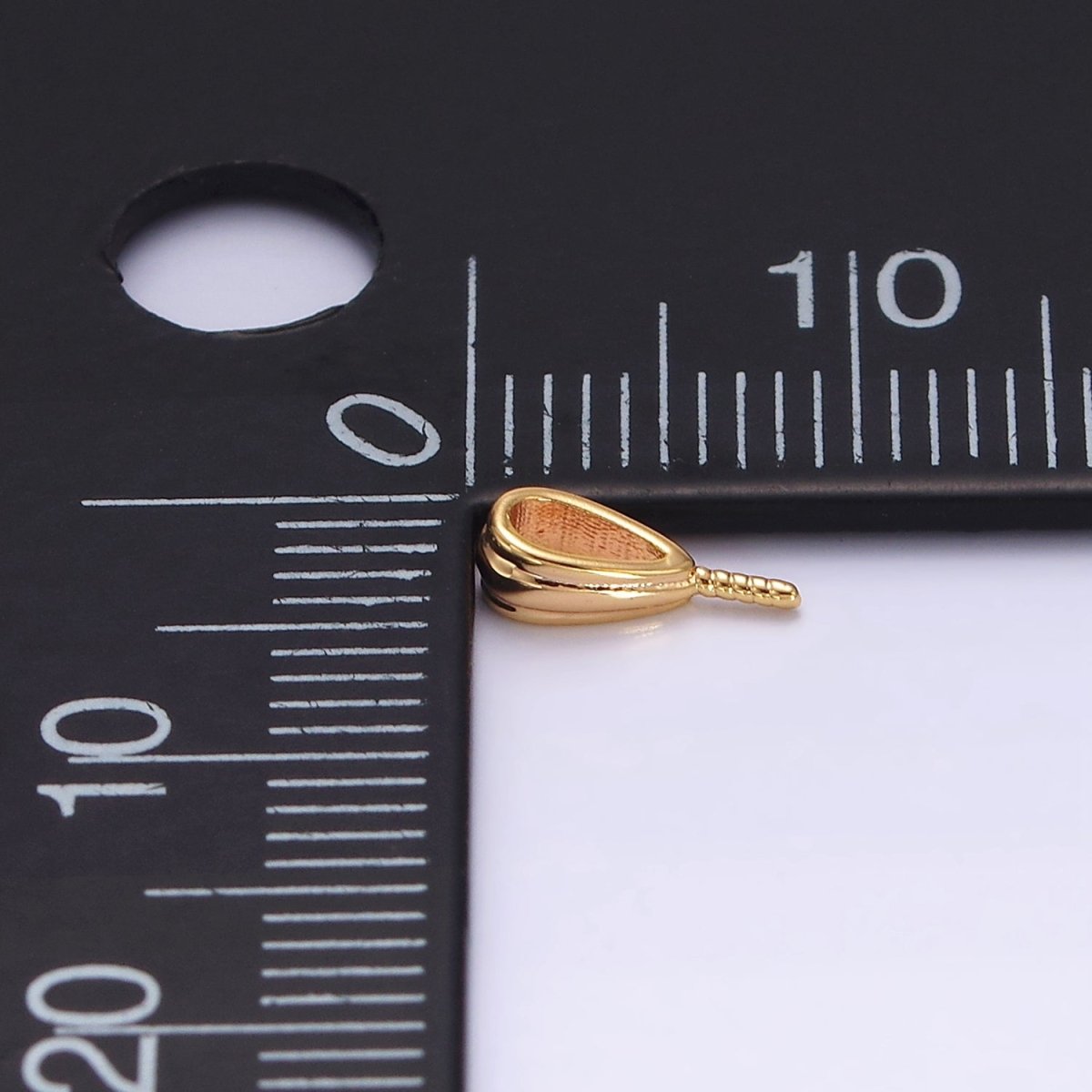 16K Gold Filled Triple Line Textured Drill Peg Bail Jewelry Making Findings Supply | Z-500 - DLUXCA