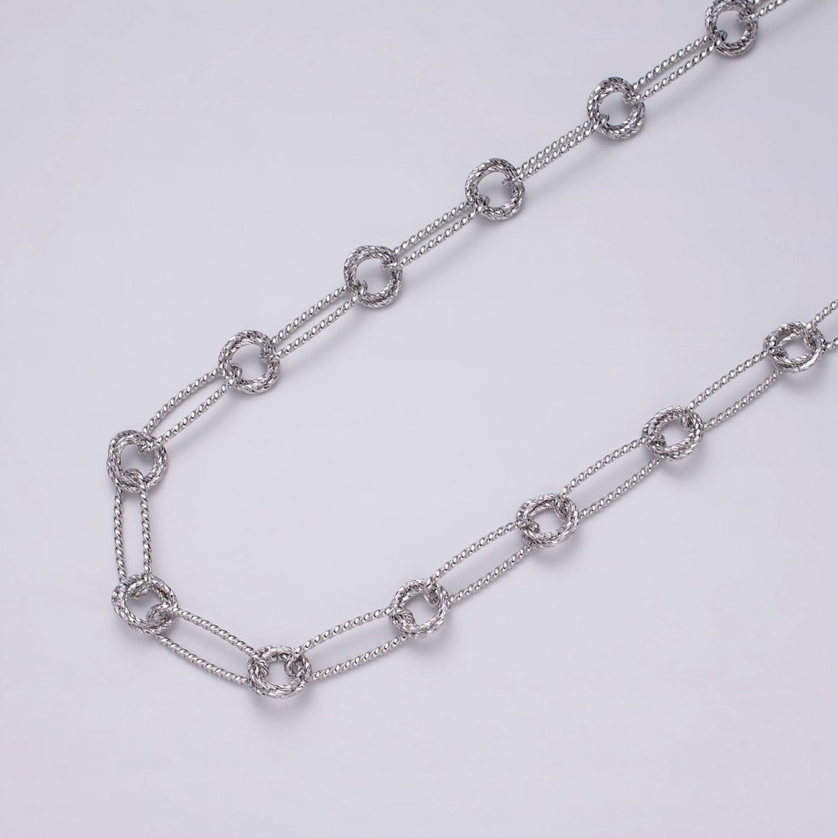 16K Gold Filled Twisted Paperclip Double Rolo Link Unique Unfinished Chain by Yard in Gold & Silver | ROLL-1219 ROLL-1220 Clearance Pricing