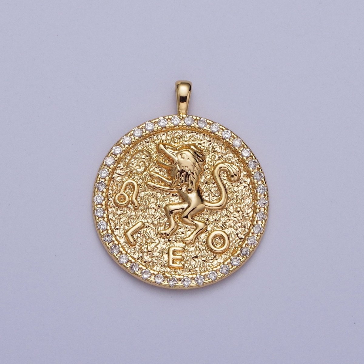 16K Gold Filled Zodiac Sign Astrology Personalized Birthday Micro Paved CZ Charms Pendants Medallion A-A1695-A-A1700