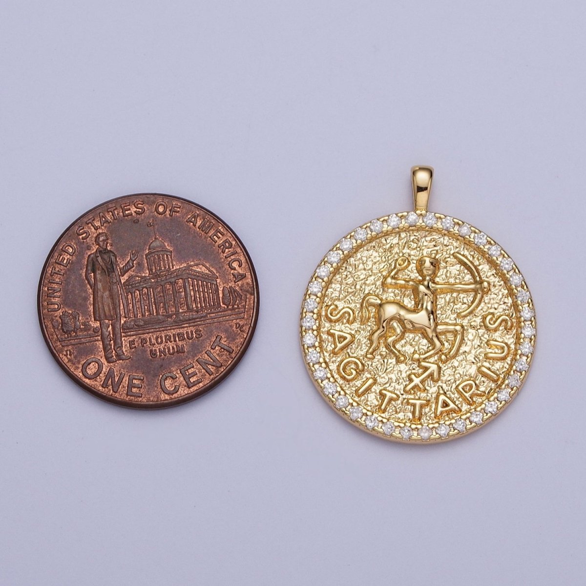 16K Gold Filled Zodiac Sign Astrology Personalized Birthday Micro Paved CZ Charms Pendants Medallion A-A1695-A-A1700