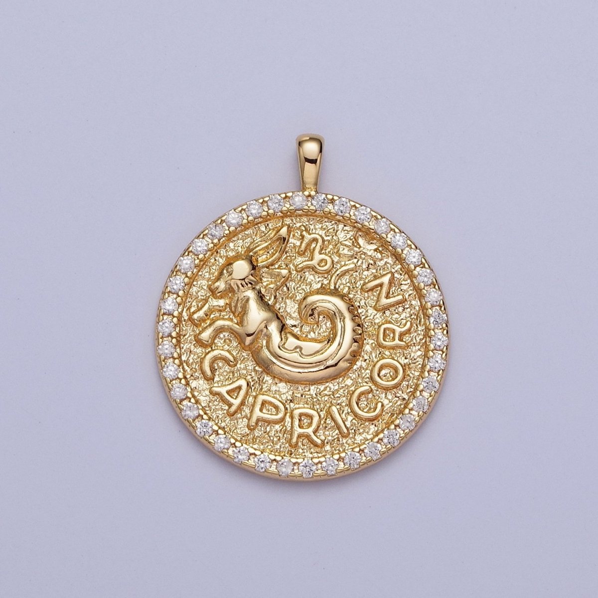 16K Gold Filled Zodiac Sign Astrology Personalized Birthday Micro Paved CZ Charms Pendants Medallion A-A1695-A-A1700