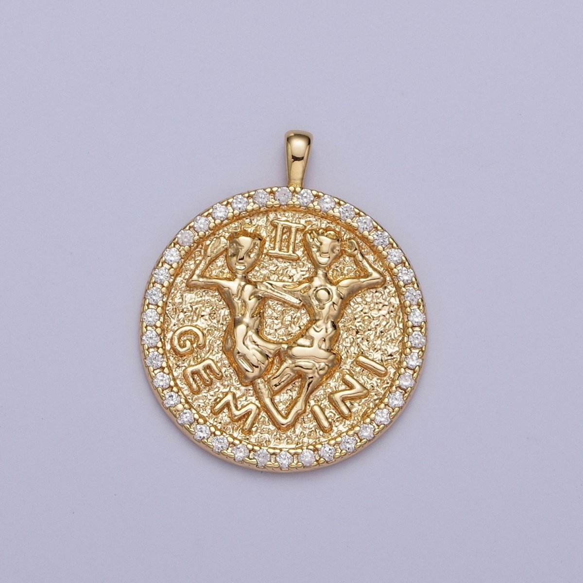 16K Gold Filled Zodiac Sign Astrology Personalized Birthday Micro Paved CZ Charms Pendants Medallion A-A1695-A-A1700